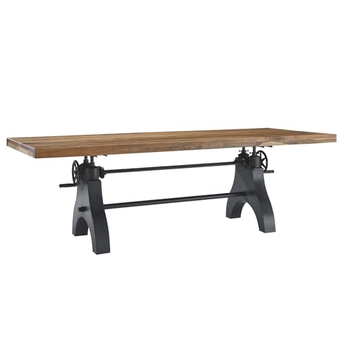 Modway 96" Adjustable Counter/Bar-Height Dining or Conference Table in Black Natural - WoodArtSupply