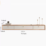 Entertainment Center for TVs Floating TV Stand Wood, 78.7" Floating Entertainment Center for Up to 80 Inch TVS, TV Cabinet Media Console Wood Storage Hutch Under TV for Living Room Farmhouse TV Consol XJLRRTEE-888