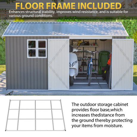 12x10 Ft Outdoor Metal Storage Shed HouseOfZazla