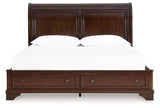 Signature Design by Ashley Trellington Traditional King Sleigh Storage Bed, Foundation or Box Spring Not Needed, Dark Brown Signature Design by Ashley