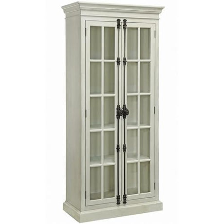 Pemberly Row 2 Door Traditional Display Curio China Cabinet in Antique White Pemberly Row