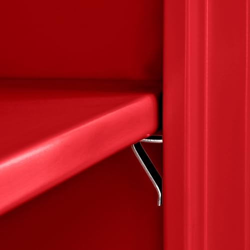 Sandusky Lee EA4R462472-01 Elite Garage Storage Cabinet, Steel Utility Cabinet with Adjustable Shelves, 72"H, Red Sandusky