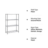 14" D x 36" W x 54" H Adjustable NSF-Certified Metal Shelf Wire Shelving Unit Storage for Small Places Restaurant Garage Pantry Kitchen Garage BestOffice