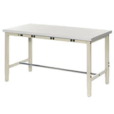 Global Industrial 72" W x 36" D Adjustable Height Workbench, Power Apron, 1-1/4" Thick ESD Laminate Safety Edge, Tan Global Industrial