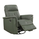 Lexicon Swivel Glider Recliner Chair, Comfy Nursery Glider, Top Grain Leather Match Recliner, Manual Reclining Chair for Living Room/Office/Apartment, Green Lexicon