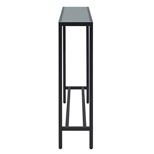 SEI Furniture Darrin Narrow Mirrored Top Console Table, 56", Black SEI Furniture