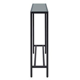 SEI Furniture Darrin Narrow Mirrored Top Console Table, 56", Black SEI Furniture
