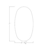 SKUTCHI DESIGNS INC. 6 Person Conference Table with Metal T-Bases | Oval Boat Shape| Harmony Series | 7-Foot Table | Asian Night with Matte Black Base SKUTCHI DESIGNS INC.