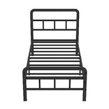 Richwanone 14 inch Twin XL Bed Frame with Headboard and Footboard, Heavy Duty Metal Platform with Steel Slat Support, No Box Spring Needed, Easy Assembly, Black Richwanone