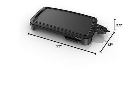 BLACK+DECKER 8-Serving Electric Griddle, GD2051B, Non-Stick Cooking Surface, Warming Tray, Removable Drip Tray, Family Sized BLACK+DECKER