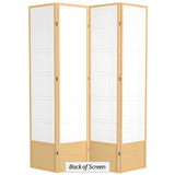 Oriental Furniture 7 ft. Tall Double Cross Shoji Screen - Natural - 4 Panels Red Lantern