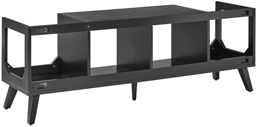 Crosley Furniture Asheville Mid-Century Modern Media Console Record Player Stand, Storage for Vinyl Records, Black Crosley Furniture