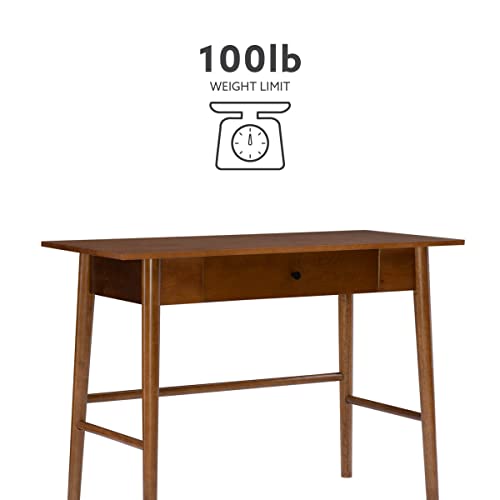 Linon Melissa Mid-Century Walnut Desk, 42" W x 19" D x 30" H Linon