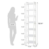 Tribesigns 78.7 Inch Tall Narrow Bookshelf - 7-Tier Freestanding Storage for Small Spaces Tribesigns