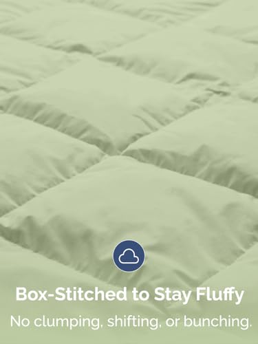 Cal King Size, Emerald/Light Sage Green Alternative Down Comforter - Warm, Lightweight & Breathable Hotel Quality Bedding Set for Men, Women, Kids and Teens - All Season Cooling Duvet Insert Comforter CGK Unlimited