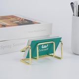 Leicraft Business Card Holder for Desk, Cute Metal Card Organizers and Office Desk Accessories for Men and Women (Golden) Leicraft