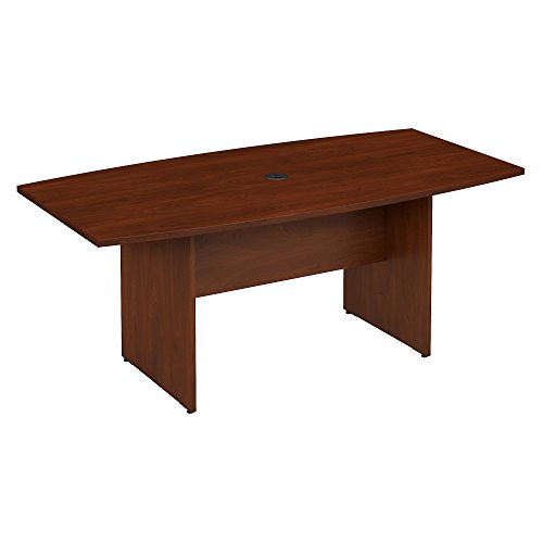 Bush Business Furniture Boat Shaped Conference 4-6 People with Wood Base | Stylish 6 FT Table for Office Boardrooms and Training Rooms, 72W x 36D, Hansen Cherry - WoodArtSupply