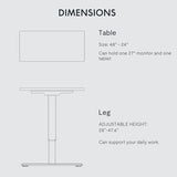 FLEXISPOT Standing Desk 48 x 24 Inches Height Adjustable Desk Whole-Piece Desktop Electric Stand up Desk Home Office Table for Computer Laptop (White Frame + 48 in Maple Desktop) FLEXISPOT