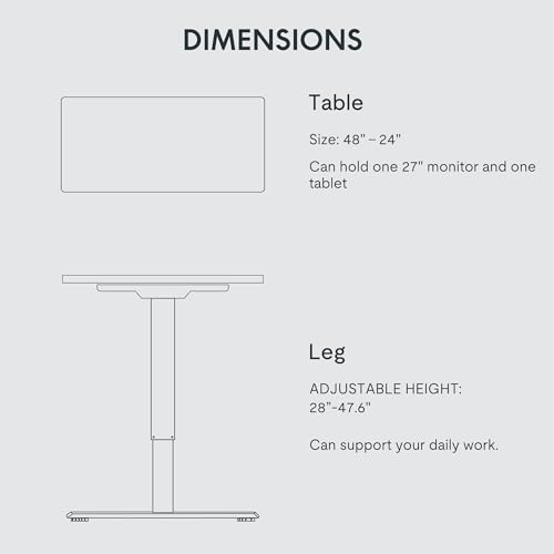 FLEXISPOT Standing Desk 48 x 24 Inches Height Adjustable Desk Whole-Piece Desktop Electric Stand up Desk Home Office Table for Computer Laptop (White Frame + 48 in Maple Desktop) - WoodArtSupply