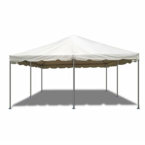 Party Tents Direct 20'x20' Weekender West Coast Tent Frame Party Tent (White) PVC Top with Storage Bag - Tents for Parties, Weddings, Birthdays, Banquets, Fiestas, Workshop, Outdoor Event Party Tents Direct