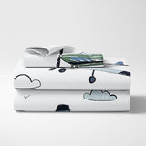 Sweet Jojo Designs Vintage Airplane Boy Twin Sheets Set Single Size Bed Flat Fitted Sheet Pillow Case Kids Childrens Teenager Bedding 3pc Grey Green Blue White Yellow Airplanes Transportation Clouds Sweet Jojo Designs