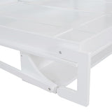 Ball & Cast Horizontal Murphy Bed Full Size,Hidden Folding Wall Bed Frame with Hydraulic Lift&Desk,Wood Cabinet Platform Bed can be Folded into Desk,Space Saving for Bedroom,Guest Room,Apartment,White Ball & Cast