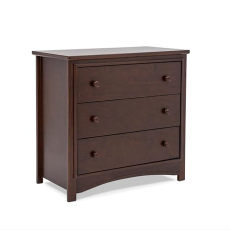 Delta Children Perry 3 Drawer Dresser with Changing Top and Interlocking Drawers, Walnut Espresso Delta Children