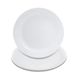 MR.R Sets of 2 Sublimation Blanks White Ceramic Flat Plate with Stand,Porcelain Plates. 8 inch Round Dessert or Salad Plate, Lead-Free, Safe in Microwave, Oven, and Freezer MR.R