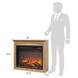 Innoflame 28" Electric Fireplace with Mantel, Freestanding Electric Fireplace w/Realistic Flame & Logs, Remote Control, Timer, Adjustable 4 Flame Brightness, Indoor Fireplace for Living Room, 1400W Innoflame