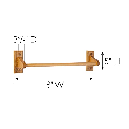 Design House 561183 Dalton Rustic Towel Bar for Bathroom Kitchen Closet, 18 inch, Honey Oak Design House