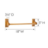Design House 561183 Dalton Rustic Towel Bar for Bathroom Kitchen Closet, 18 inch, Honey Oak Design House