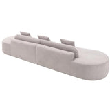 FANYE Modern Symmetrical Modular Curved Lounge Sectional Sofa with 3 Pillows, Living Room Boucle Upholstered Foam Couch Free Combination Deep Seat Cloud Sofa&Couch for Home Apartment, 130.5", Grey FANYE