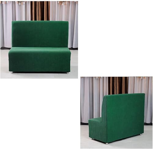 Armless Sofa Card Seat Cover 110-130cm Futon Cover Stretch Protector Slipcovers 2-Seater Settee Loveseat Couch Bed Covers with Elastic Bottom Suitable for Hotels, Bars(#1,Single-Sided seat) Generic
