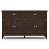 SIMPLIHOME Acadian SOLID WOOD and Pine Rectangle Transitional Large Sideboard Buffet for The Dining Room and Kitchen, 60 inch, Brunette Brown SIMPLIHOME