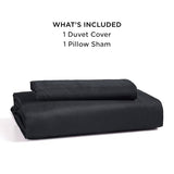 Bedsure Duvet Cover Twin/Twin XL Size - Soft Double Brushed Bedding Set for Kids & Adults, Zipper Closure, 2 Pieces, Includes 1 Duvet Cover (68"x90") & 1 Pillow Sham, NO Comforter, Black Bedsure