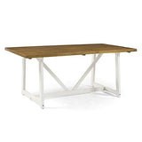 Walker Edison Modern Farmhouse Dining Table Wood Small Dining Room Table Sets Dining Chairs. 72 Inch. White and Rustic Oak Walker Edison