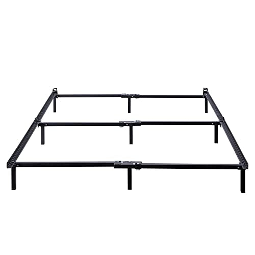 ZINUS Compack 7-Inch Metal Bed Frame for Box Spring & Mattress, Black, Queen - WoodArtSupply