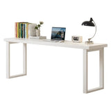 BaoBaJiu Solid Wood Narrow Desk for Small Spaces, 47 Inch Mid-Century Modern Console Table, 15.7" Deep Slim Computer Writing Desk for Home Office, Bedroom, Entryway(White) BaoBaJiu