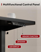 SANODESK Height Adjustable Electric Standing Desk 40x24 Inches, Sit Stand Desk with Splice Board for Home Office, Ergonomic Computer Workstation, Study & Gaming, Black Frame/Black Top SANODESK