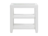 Martin Svensson Home Cordero Glass Top Wood White Side Shelf Storage Chairside End Table Martin Svensson Home