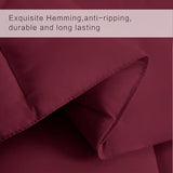 COHOME Quilted Queen Size Comforter - All-Season Down Alternative Duvet Insert - Luxury Hotel Winter Warm Burgundy Comforter with Anti-Clump Tech & 8 Tabs -Reversible（88"x88"） COHOME