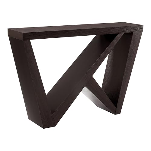 HOMES: Inside + Out Naomi Modern Decorative Accent Console with W-Shaped Legs, Narrow Desk, Wood Entryway Console Table for Living Room, Hallway, Entrance, Small Spaces, Cappuccino HOMES: INSIDE + OUT