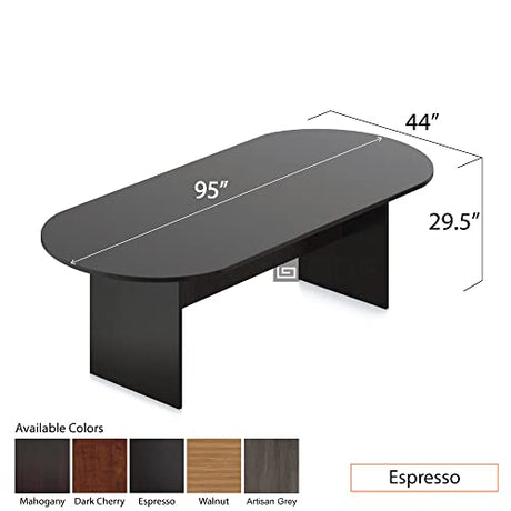 GOF 6FT, 8FT, 10FT Conference Table & Chair (G3915B) Set, Dark Cherry, Espresso, Artisan Gery, Mahogany, Walnut (8ft Table Only, Espresso) GOF