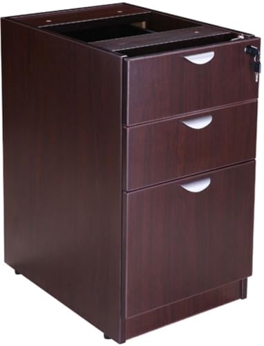 Boss Office Products Holland Executive U-Shape Desk with File Storage Pedestal and Hutch, 66", Mocha Boss Office Products