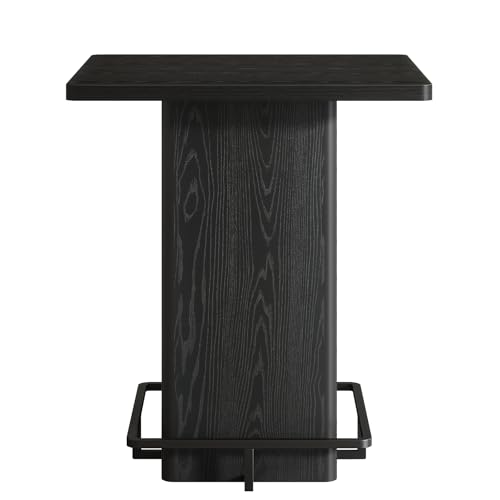 Tribesigns Bar Table, 39.37" High Square Pub Table for Small Bars, Dining Room, Kitchen, Black (Only Table) (Black) Tribesigns