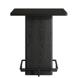 Tribesigns Bar Table, 39.37" High Square Pub Table for Small Bars, Dining Room, Kitchen, Black (Only Table) (Black) Tribesigns