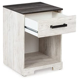 Signature Design by Ashley Shawburn 1 Drawer Night Stand Nightstand, Whitewash & Gray Signature Design by Ashley