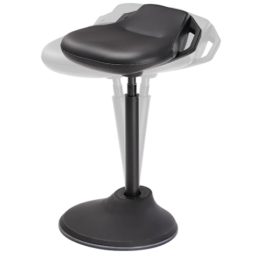 SONGMICS Ergonomic Wobble Stool, Height Adjustable Standing Desk Stool 23.6-33.3 Inches, Swivel Balance Chair with Non-Slip Base, Standing Chair, for Active Sitting, Office, Home, Ink Black UOSC12BK SONGMICS