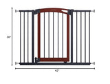 Summer Infant Essex Craft Safety Baby Gate,Solid Wood Cherry Stain Arched Doorway,Charcoal Gray Metal Frame-30” Tall, Fits Openings up to 28” to 42” Wide, Baby and Pet Gate for Doorways and Stairways Summer Infant