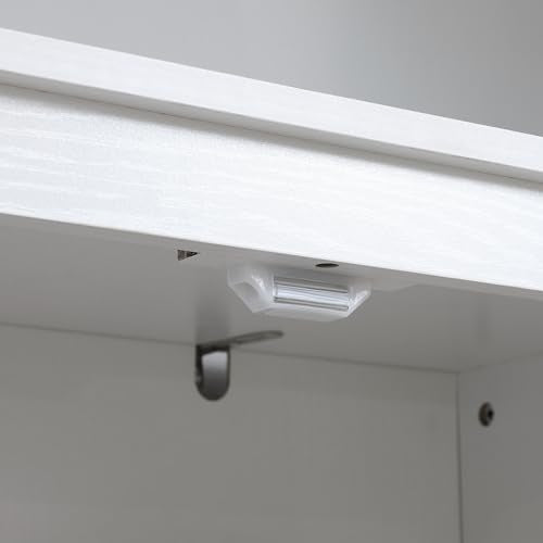 HOMCOM 72" Freestanding Kitchen Pantry Cabinet, Farmhouse Tall Storage Cabinet with 4 Door Cabinets and Adjustable Shelves for Dining Room, White HOMCOM